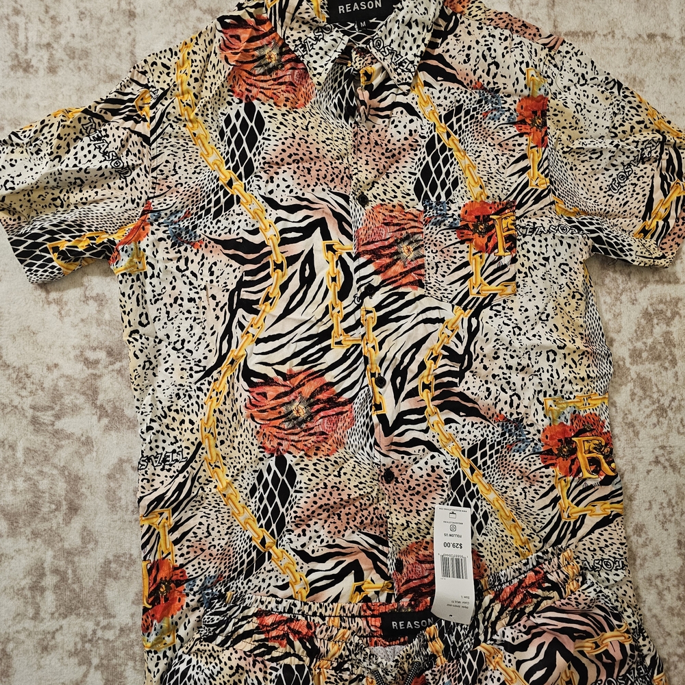 Reason Men's Multicolor Patterned Shirt